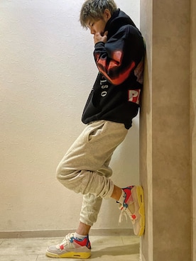 「UNION（ユニオン）のアイテム（シューズ）」を使った、heyheyさん（メンズ・182cm）の秋コーディネート