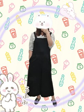 「GU（ジーユー）のアイテム（つなぎ/オールインワン）」を使った、阿爾卑四さん（レディース・160cm）の春コーディネート