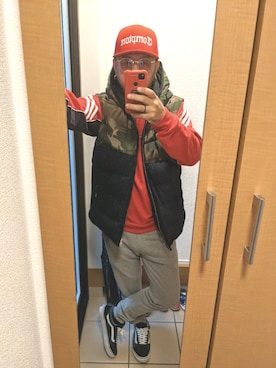 「jiggys shop（ジギーズショップ）のアイテム（パンツ）」を使った、YOSAKU☆TEEさん（メンズ・170cm）の秋コーディネート
