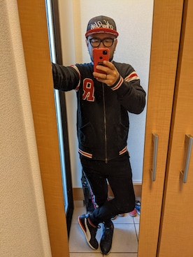 「jiggys shop（ジギーズショップ）のアイテム（パンツ）」を使った、YOSAKU☆TEEさん（メンズ・170cm）の秋コーディネート
