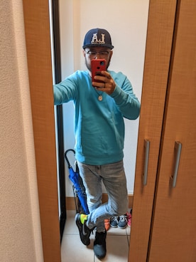 「CALEE（キャリー）のアイテム（帽子）」を使った、YOSAKU☆TEEさん（メンズ・170cm）の冬コーディネート