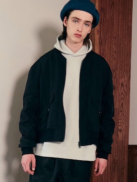 「LIDNM（リドム）のアイテム（MA-1）」を使った、LIDNMさん（メンズ・180cm）の春コーディネート