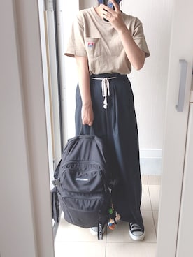 「BASECONTROL（ベースコントロール）のアイテム（バッグ）」を使った、saさん（レディース・154cm）の夏コーディネート