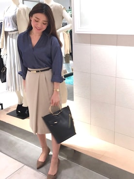 「スキッパーシャツ」｜AOI(Tonal)さん（レディース・158cm）の春コーディネート