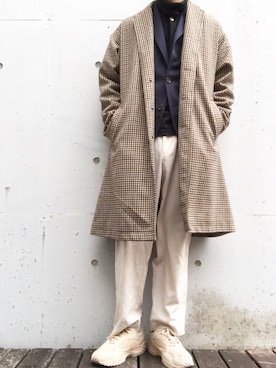 「coen（コーエン）のアイテム（チェスターコート）」を使った、oshachillさん（メンズ・171cm）の冬コーディネート