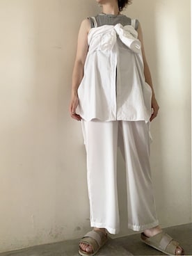 「ippei takei（イッペイタケイ）のアイテム」を使った、8.m.k.5さん（レディース・169cm）の夏コーディネート