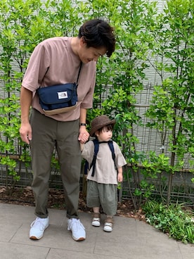 「FITH（フィス）のアイテム」を使った、しんぱぱさん（メンズ・90cm）の夏コーディネート