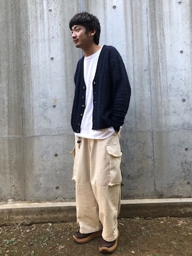 「is-ness（イズネス）のアイテム（シューズ）」を使った、オ・イツキさん（メンズ・171cm）の冬コーディネート