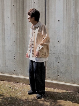 「FIRMUM（フィルマム）のアイテム」を使った、オ・イツキさん（メンズ・171cm）の春コーディネート