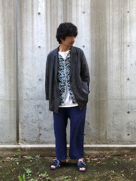 「tim.（ティム）のアイテム（テーラードジャケット）」を使った、オ・イツキさん（メンズ・171cm）の春コーディネート