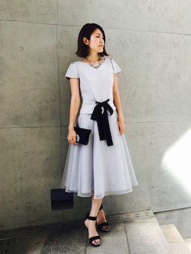 「アイテム（ドレス、グレー系）」を使った、HARYUプレスさん（レディース・167cm）の夏コーディネート
