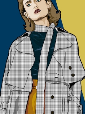 「ベロア」｜「アイテム（トレンチコート）」を使った、mochiさん（レディース・162cm）の秋コーディネート