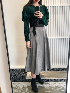 「ベロア」｜「アイテム（トレンチコート）」を使った、mochiさん（レディース・162cm）の秋コーディネート