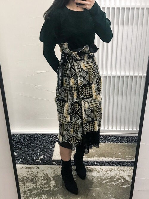 UNITED TOKYO ミックスジャカードスカート 1 スカート ひざ丈スカート