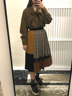 「ボウタイ」｜mochiさん（レディース・162cm）の冬コーディネート