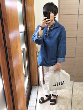 「fennica（フェニカ）のアイテム（ジャケット/アウター、ブルー系）」を使った、kurioさん（メンズ・168cm）の春コーディネート
