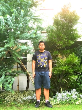 「QBハウスのアイテム（その他、ブラック系）」を使った、レインボー実方さん（メンズ・183cm）の秋コーディネート