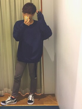 「SEVENDAYS=SUNDAY（セブンデイズサンデイ）のアイテム（スウェット）」を使った、Naokiさん（メンズ・174cm）の秋コーディネート