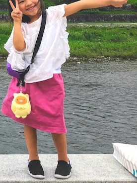 「SEVENDAYS=SUNDAY（セブンデイズサンデイ）のアイテム（スカート）」を使った、meiko☺︎さん（キッズ・110cm）の夏コーディネート
