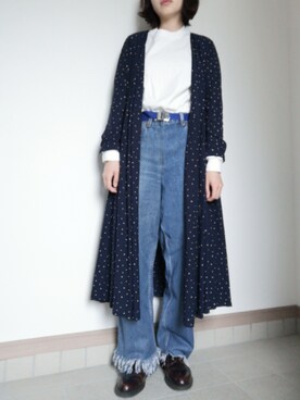 「リメイクデニム」｜「アイテム（ワンピース/ドレス）」を使った、久保みのりさん（レディース・165cm）の春コーディネート