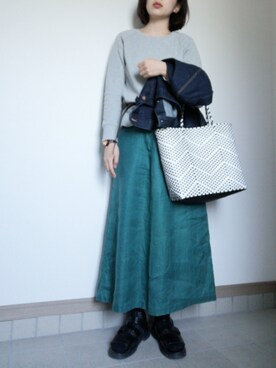 「無印良品（ムジルシリョウヒン）のアイテム（デニムジャケット）」を使った、久保みのりさん（レディース・165cm）の春コーディネート