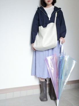 「ameme（アメメ）のアイテム」を使った、久保みのりさん（レディース・165cm）の春コーディネート