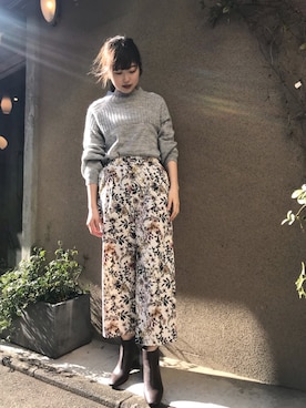 「FIL DE FER（フィルデフェール）のアイテム（ニット/セーター）」を使った、haga.さん（レディース・164cm）の冬コーディネート