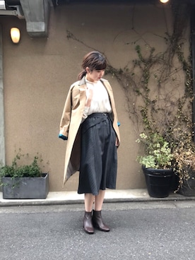 「NOMBRE IMPAIR（ノンブルアンペール）のアイテム（チェスターコート）」を使った、haga.さん（レディース・164cm）の冬コーディネート