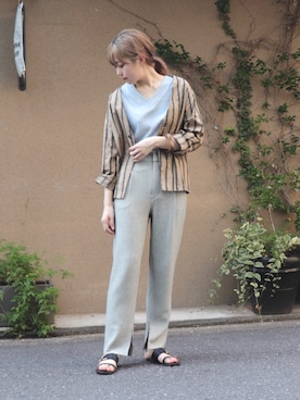 「FIL DE FER（フィルデフェール）のアイテム（テーラードジャケット）」を使った、haga.さん（レディース・165cm）の夏コーディネート