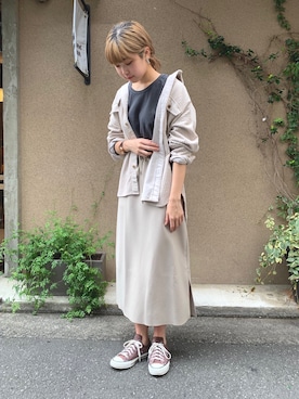 「FIL DE FER（フィルデフェール）のアイテム（スカート）」を使った、haga.さん（レディース・165cm）の夏コーディネート