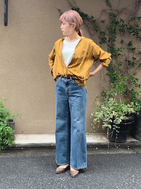 「rapiecage（ラピエサージュ）のアイテム（イヤリング）」を使った、haga.さん（レディース・165cm）の秋コーディネート