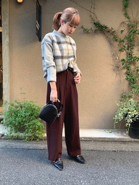 「アイテム（イヤリング（片耳用））」を使った、haga.さん（レディース・165cm）の秋コーディネート