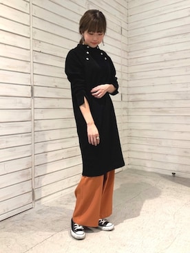 「FIL DE FER（フィルデフェール）のアイテム（その他パンツ）」を使った、haga.さん（レディース・165cm）の秋コーディネート