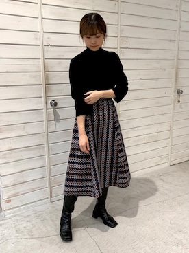 「FIL DE FER（フィルデフェール）のアイテム（ニット/セーター）」を使った、haga.さん（レディース・165cm）の冬コーディネート