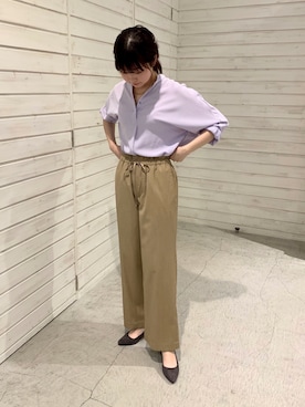「FIL DE FER（フィルデフェール）のアイテム（パンツ）」を使った、haga.さん（レディース・165cm）の春コーディネート