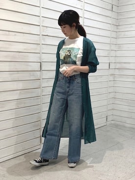 「NOMBRE IMPAIR（ノンブルアンペール）のアイテム（シャツワンピース）」を使った、haga.さん（レディース・165cm）の春コーディネート