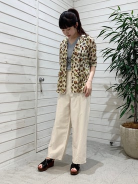 「FIL DE FER（フィルデフェール）のアイテム（テーラードジャケット）」を使った、haga.さん（レディース・165cm）の夏コーディネート