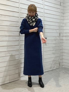 「FIL DE FER（フィルデフェール）のアイテム（ワンピース/ドレス）」を使った、haga.さん（レディース・165cm）の秋コーディネート