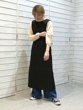 「FIL DE FER（フィルデフェール）のアイテム（ワンピース/ドレス）」を使った、haga.さん（レディース・165cm）の冬コーディネート