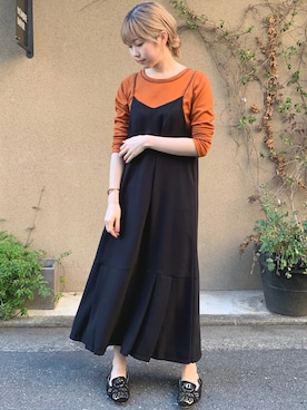 「rapiecage（ラピエサージュ）のアイテム（イヤリング）」を使った、haga.さん（レディース・165cm）の春コーディネート