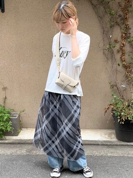 「NOMBRE IMPAIR（ノンブルアンペール）のアイテム（Tシャツ/カットソー）」を使った、haga.さん（レディース・165cm）の春コーディネート