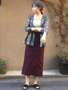 「FIL DE FER（フィルデフェール）のアイテム（スカート）」を使った、haga.さん（レディース・165cm）の春コーディネート