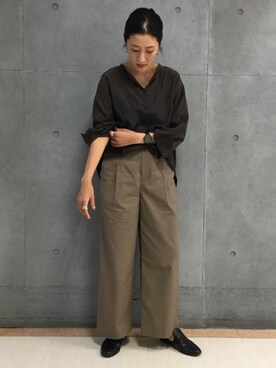 「アイテム（トップス、ブラウン系）」を使った、natukiさん（レディース・155cm）の冬コーディネート