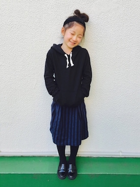 「DRESS CODE（ドレスコード）のアイテム」を使った、HALULUさん（キッズ・128cm）の冬コーディネート