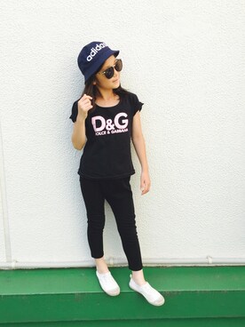 「DOLCE&GABBANA（ドルチェアンドガッバーナ）のアイテム」を使った、HALULUさん（キッズ・130cm）の夏コーディネート