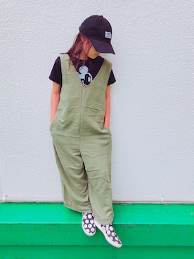 「ミッキーT」｜「アイテム（オールインワン・サロペット）」を使った、HALULUさん（キッズ・135cm）の夏コーディネート