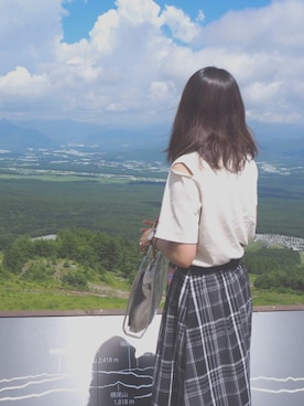 「ひまわり畑」｜「アイテム（その他）」を使った、Nanamiさん（レディース・161cm）の夏コーディネート