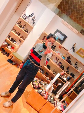 「Samansa Mos2（サマンサ モスモス）のアイテム（ニット/セーター、グリーン系）」を使った、y.o*^^*さん（レディース・162cm）の冬コーディネート