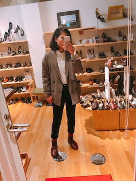 「アイテム（ブーティ、レッド系）」を使った、y.o*^^*さん（レディース・162cm）の冬コーディネート