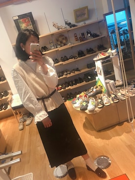 「古着のアイテム（スカート、ブラック系）」を使った、y.o*^^*さん（レディース・162cm）の春コーディネート